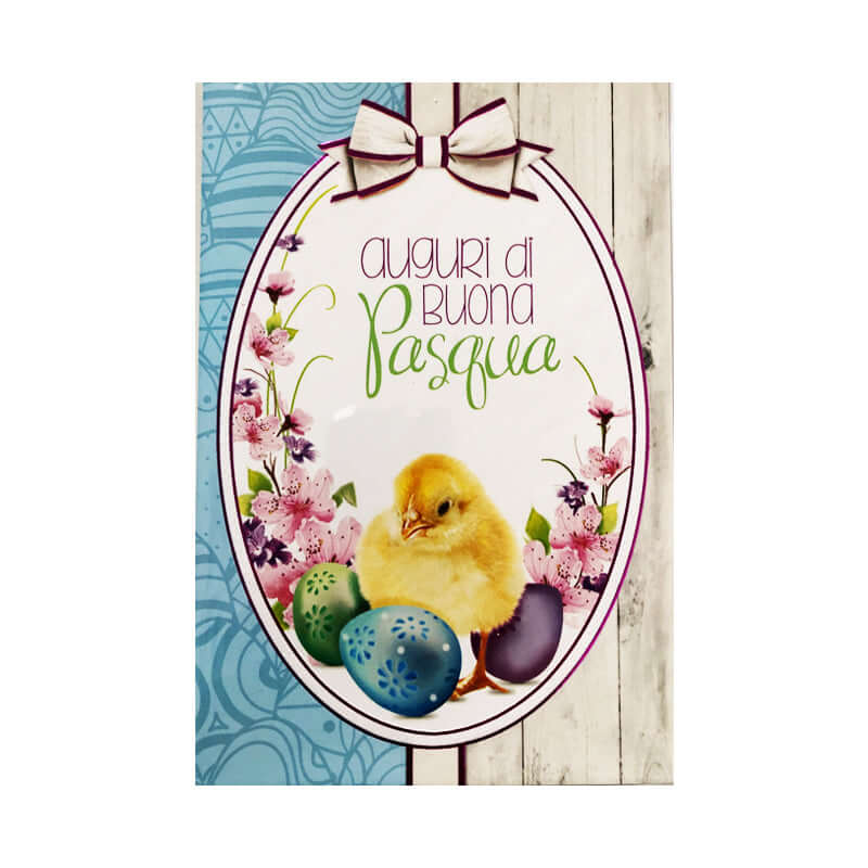 Biglietto Auguri Buona Pasqua con Busta Formato 12 x 17 cm Uova e Pulcino