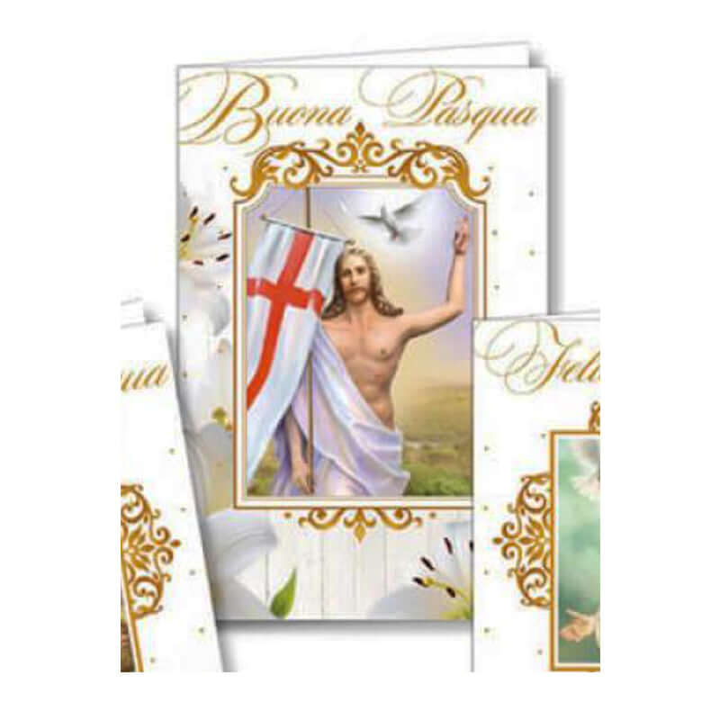 Biglietto Auguri Buona Pasqua con Busta Formato 12 x 17 cm Gesù Risorto