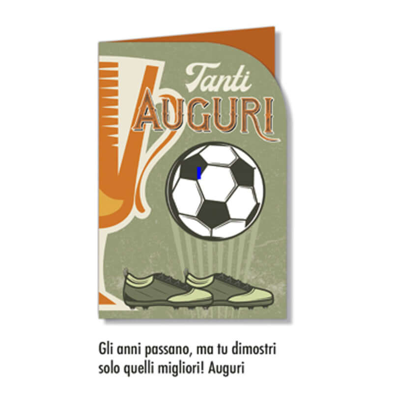 Biglietto Auguri Compleanno Calcio con Busta Formato 12 x 17 cm