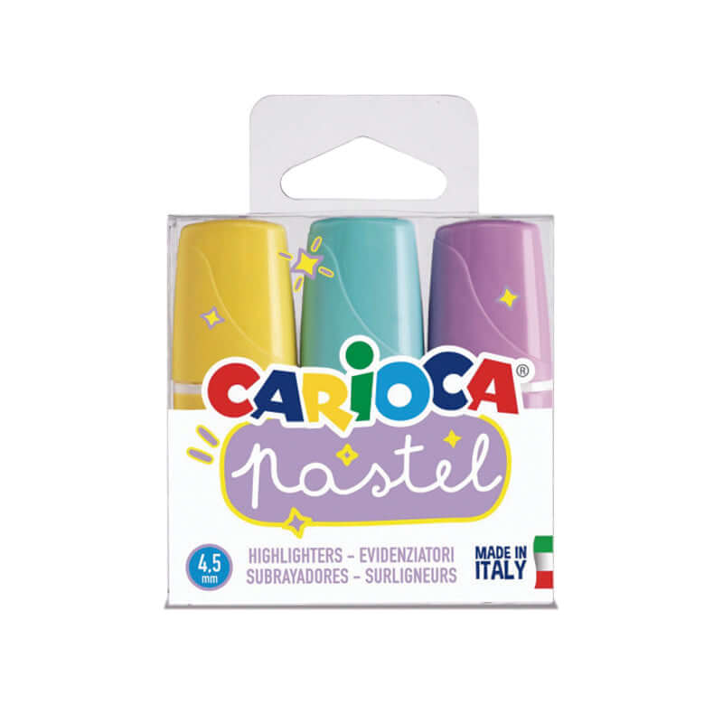 Evidenziatore Carioca Mini Colori Assortiti Pastello Confezione 3 Pezzi