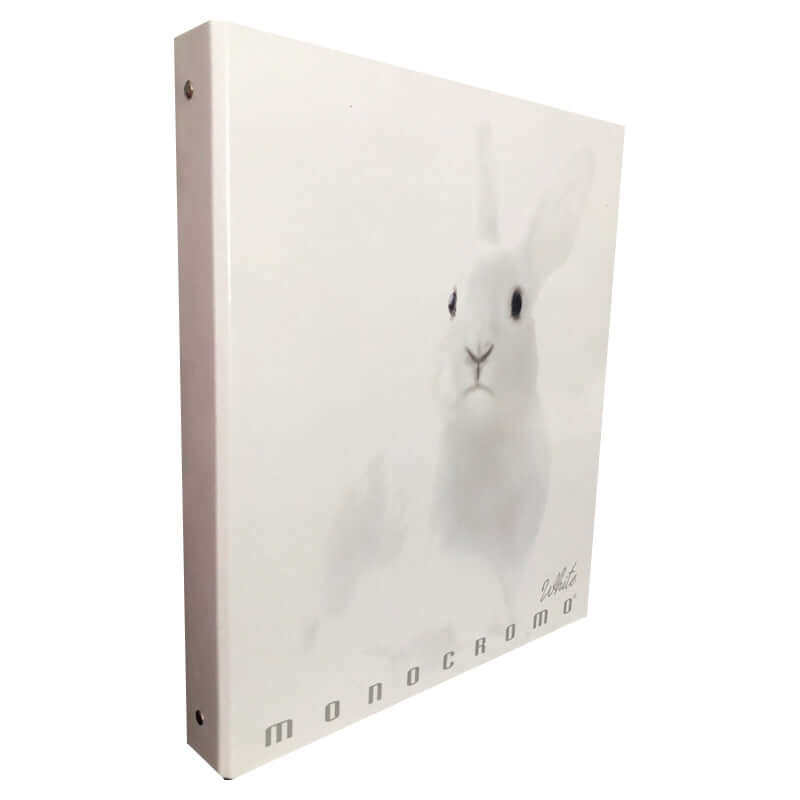 Raccoglitore ad Anelli Pigna Monocromo White Formato Maxi con 4 anelli da 30 mm Fantasia Coniglietto