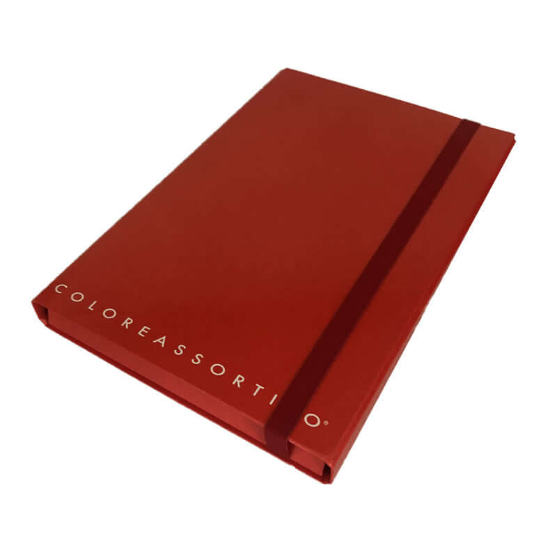 Cartelletta a 3 Lembi in Cartoncino Dorso 3 cm con Elastico Formato 25x35 cm Top Quality Tinta Unita Colore Rosso