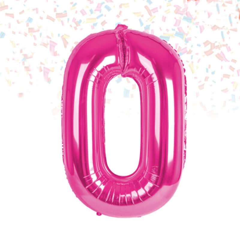 Palloncino Metal Balloon Numero 0 Misura 35 cm Colore Rosa