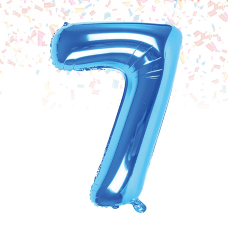 Palloncino Metal Balloon Numero 7 Misura 35 cm Colore Azzurro
