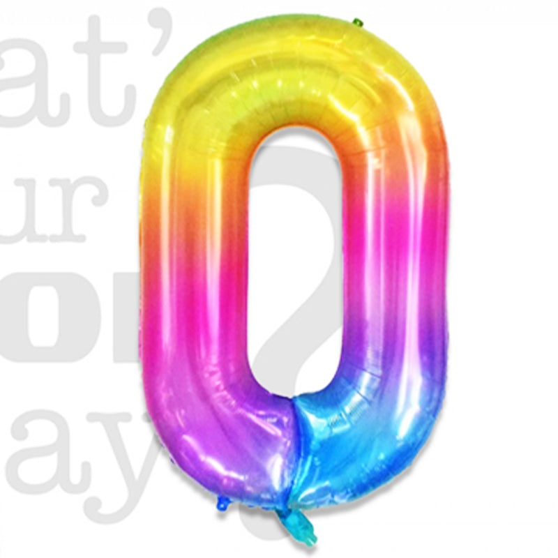 Palloncino Metal Balloon Numero 0 Misura 100 cm Colore Rainbow