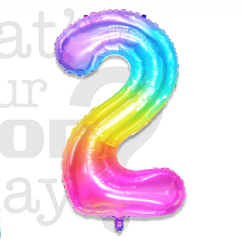 Palloncino Metal Balloon Numero 2 Misura 100 cm Colore Rainbow