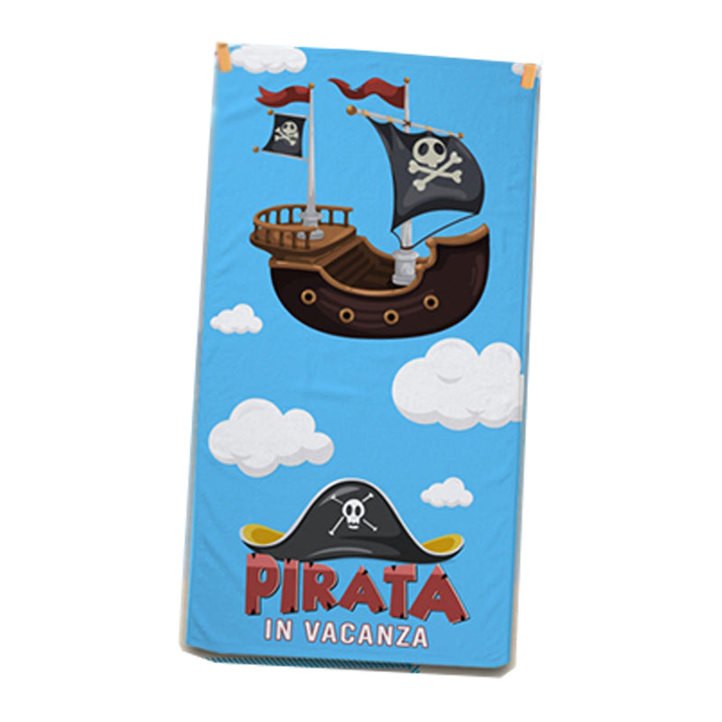 Telo Mare Kids 70 x 140 cm Fantasia Pirata in Vacanza