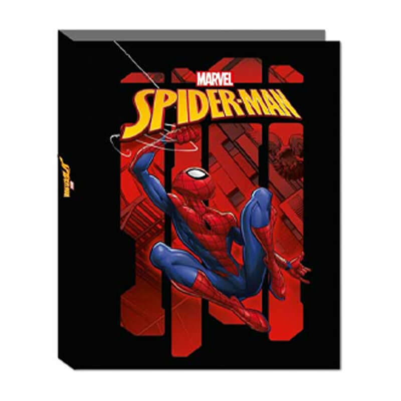 Spiderman Raccoglitore ad Anelli Seven Formato Maxi con 4 anelli da 30 mm Colore Nero