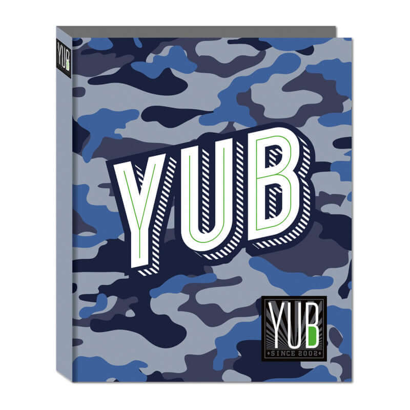 YUB Raccoglitore ad Anelli Seven Formato Maxi con 4 anelli da 30 mm Camouflage Colore Blu
