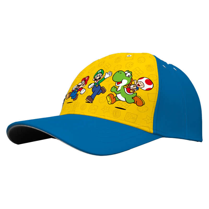 Cappellino con Visiera Fantasia Super Mario Luigi Yoshi e Todd