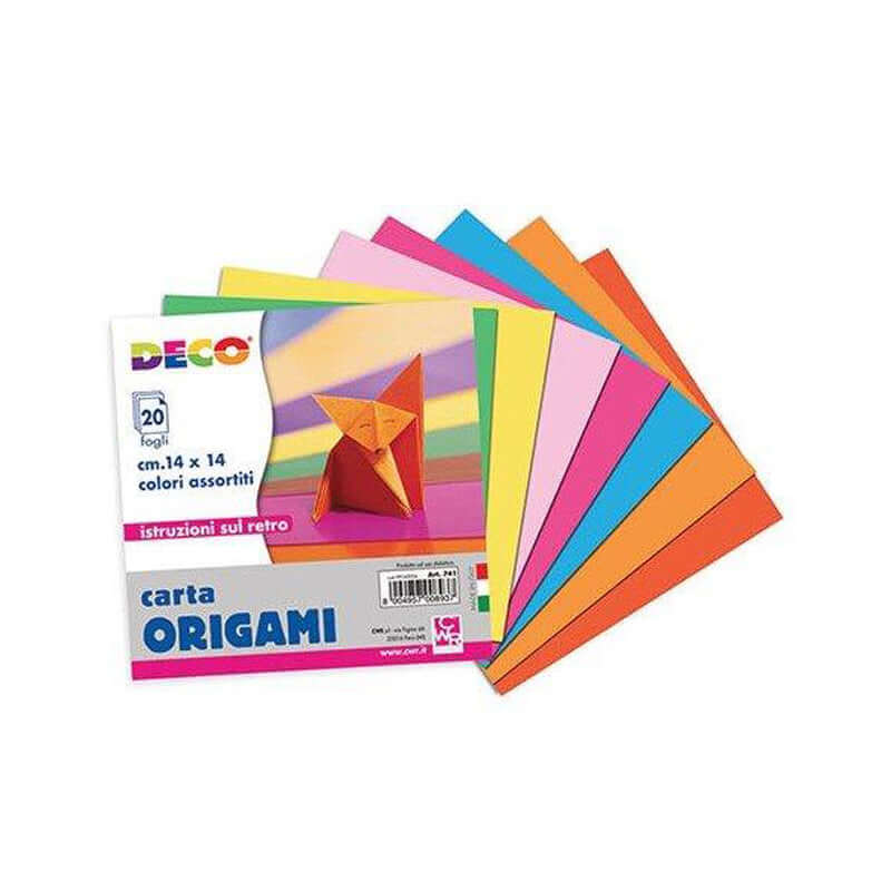 Blocco Carta Origami Formato 14 x 14 cm 20 Fogli Cwr Colori Assortiti