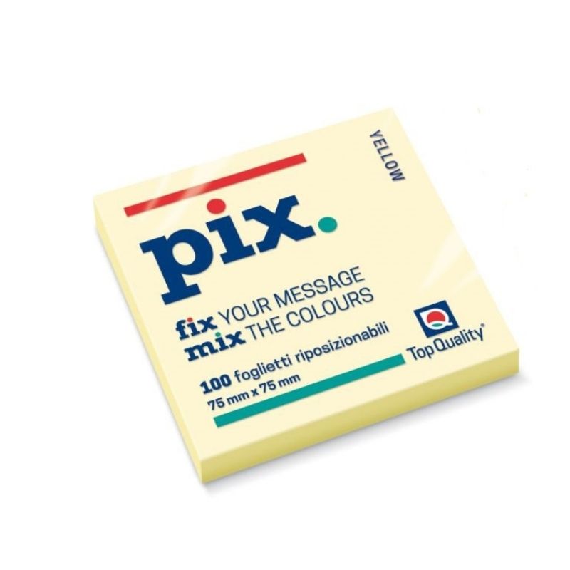 Post-it Pix Adesivo Formato 75 x 75 mm 100 Fogli Colore Giallo Tenue