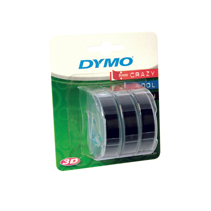 Nastro per Etichettatrice Dymo Junior 9 mm x 3 m Colore Nero Confezione 3 Pezzi