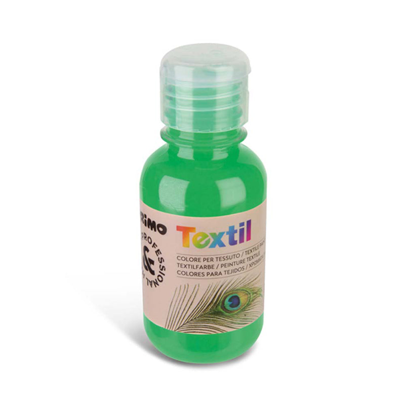 Tempera Acrilica per Tessuti 125 ml Primo Textyl Colore Verde Fluo n.610FL