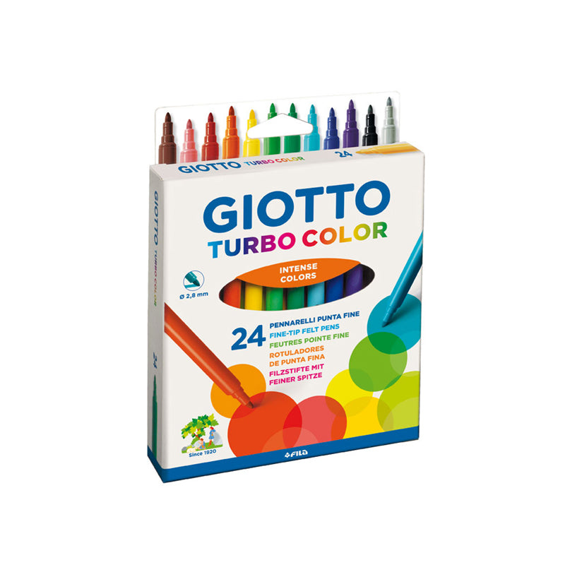 Pennarello Punta Fine Giotto Turbo Color Colori Assortiti Confezione 24 Pezzi