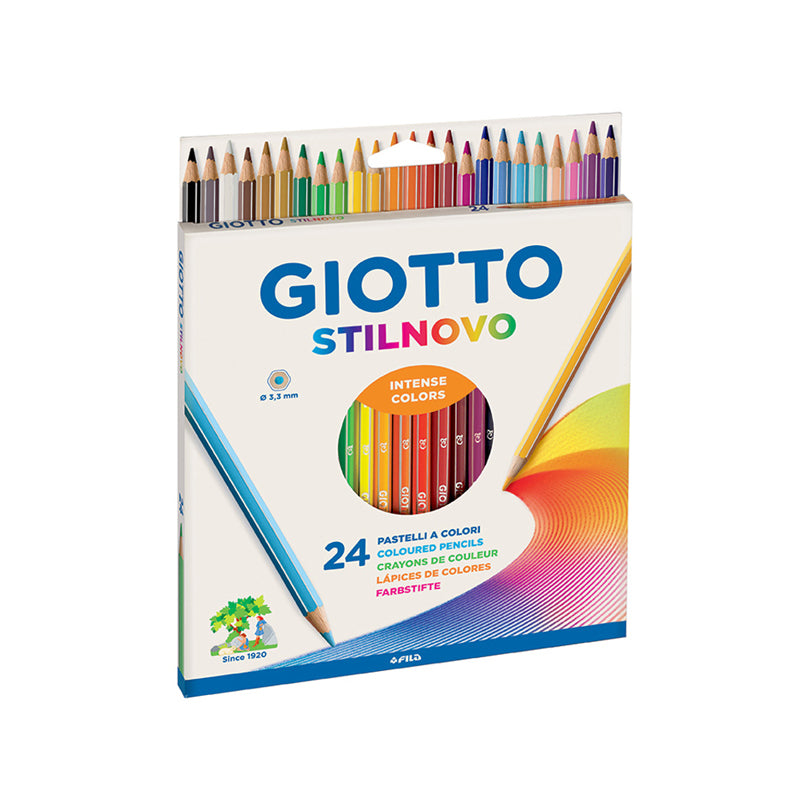Pastelli Punta Fine Giotto Stilnovo Colori Assortiti Confezione 24 Pezzi