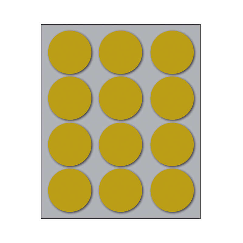 Etichette Adesive Permanenti Diametro 34 mm Colore Oro Confezione 10 Fogli