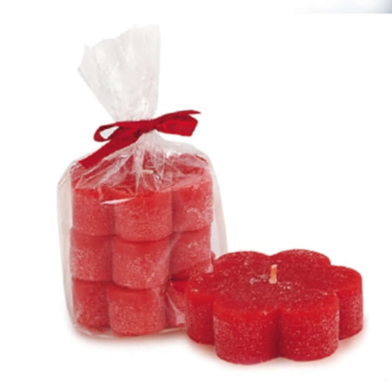 Candela a Fiore Rosso Hervit Confezione da 3