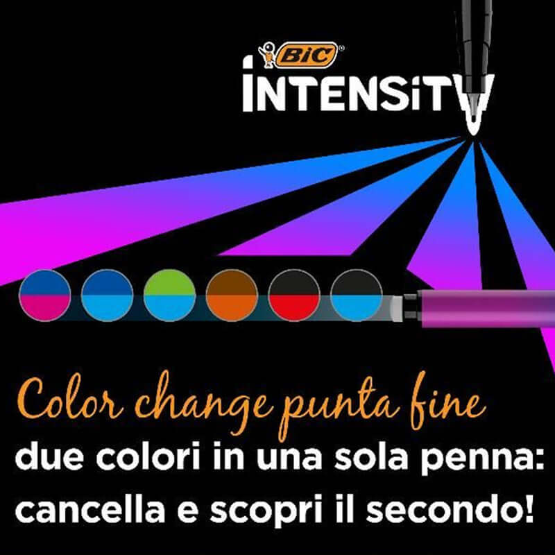 3086123681460 | Pennarelli Bic Intensity Color Change Punta fine confezione da 12 Pezzi Assortiti - Cartonlineitalia.it