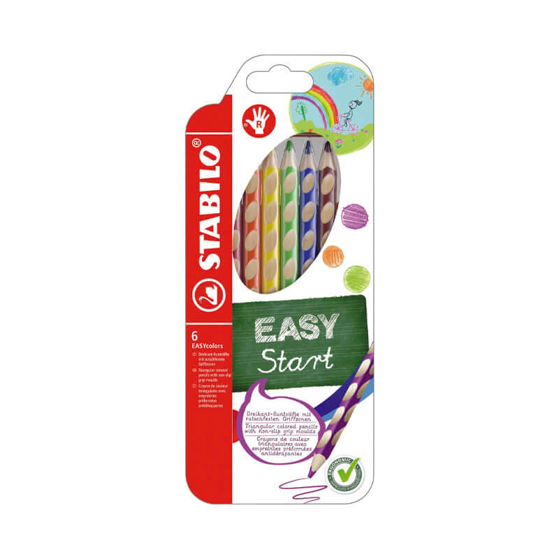 Pastelli Triangolari Punta Grossa Stabilo Easy Colors Start per Destrorsi Confezione 6 Colori