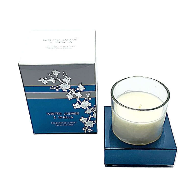 Candela Profumata in Bicchiere di Vetro Altezza 8 cm Diametro 6 cm Winter Jasmine and Vanilla