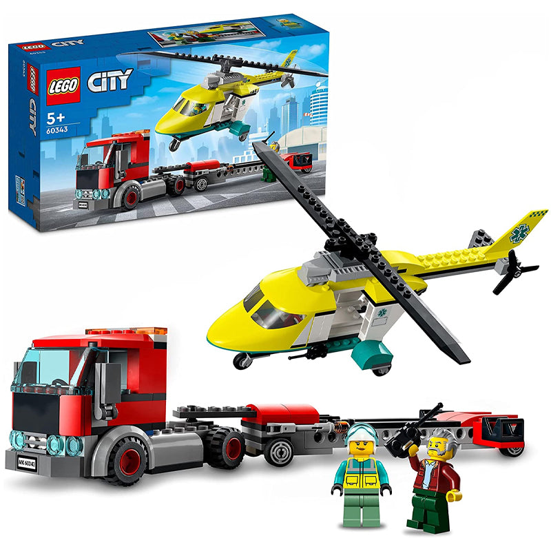 LEGO CITY 60343 Great Vehicles Trasportatore di Elicotteri di Salvataggio Costruzioni