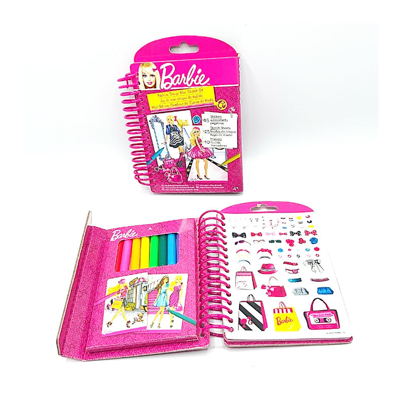 Libricino Barbie Fashion Design Mini 65 Stickers, 25 Sketch Sheet e 19 Markers