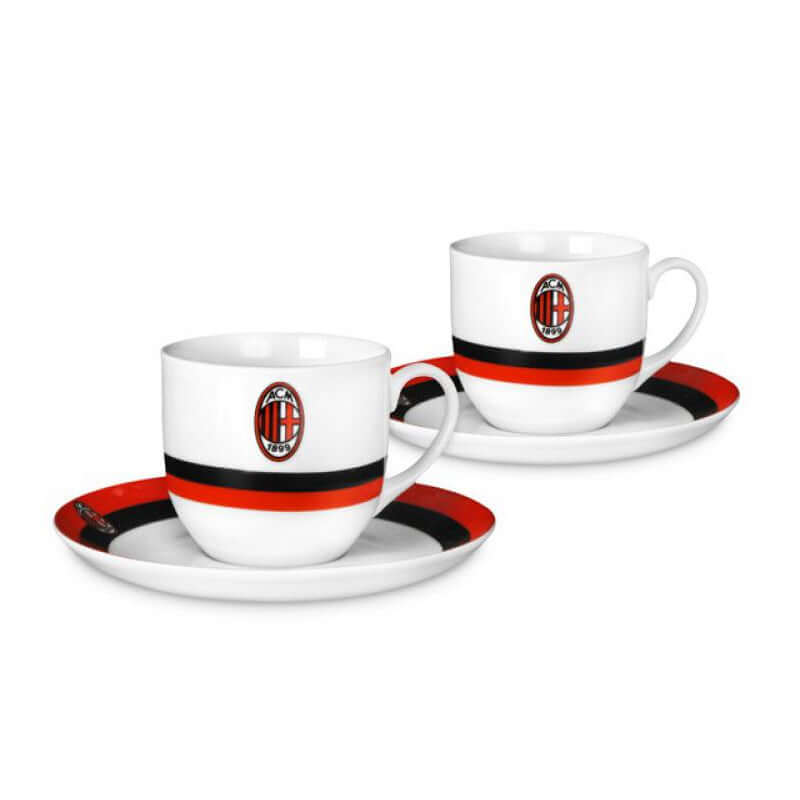 Set 2 Tazzine da Caffè AC Milan con Piattino
