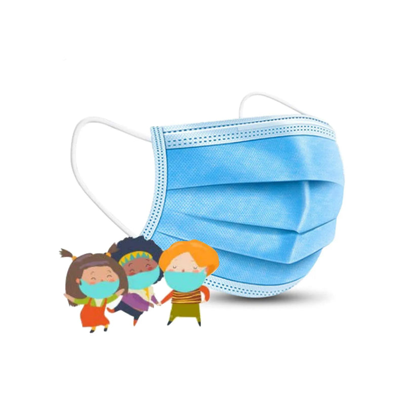 Mascherina Chirurgica Colore Azzurro Monouso per Bambini Confezione 10 Pezzi