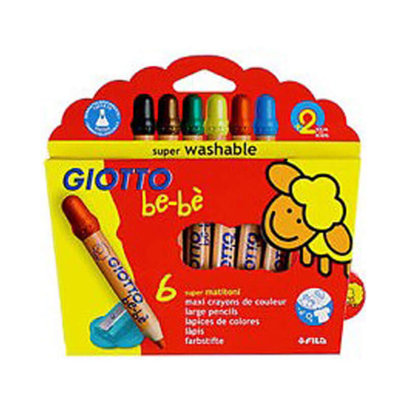 Pastelli Bebè Giotto + Temperino Colori Assortiti