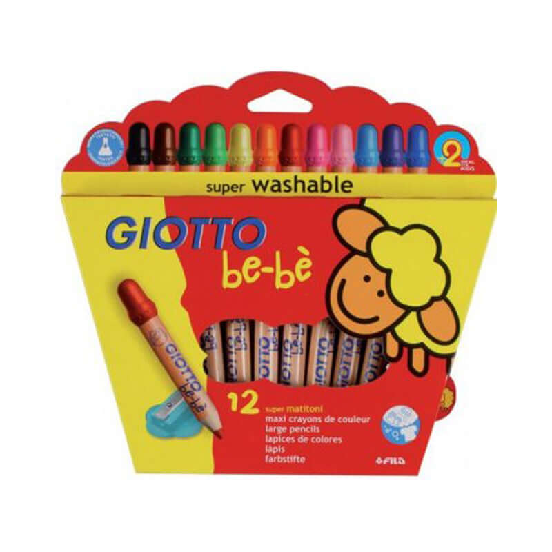 Pastelli Bebè Giotto + Temperino Colori Assortiti