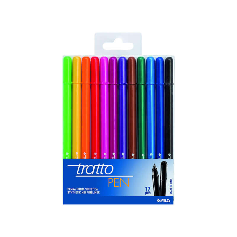 Pennarello Punta Superfine Tratto Pen Colori Assortiti Confezione 12 Pezzi
