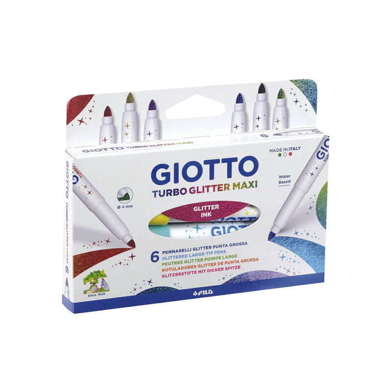 Pennarello Punta Grossa Giotto Turbo Glitter Maxi Colori Assortiti Con