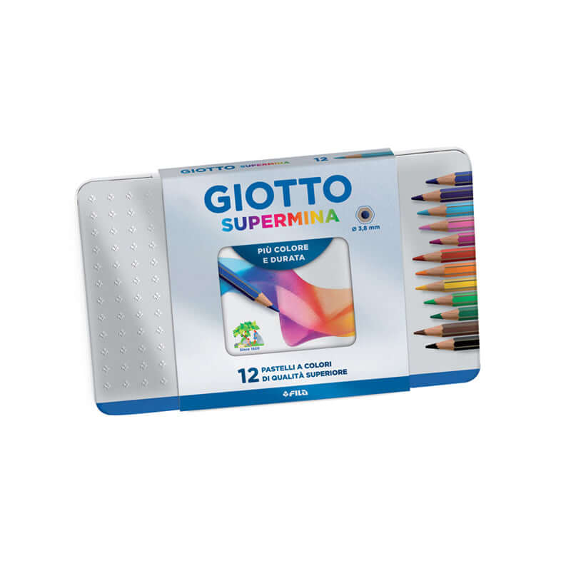 Pastelli Punta Fine Giotto Supermina Scatola in Metallo Colori Assortiti