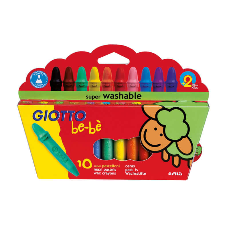 Pastelloni a Cera Giotto Bebè Colori Assortiti Confezione 10 Pezzi