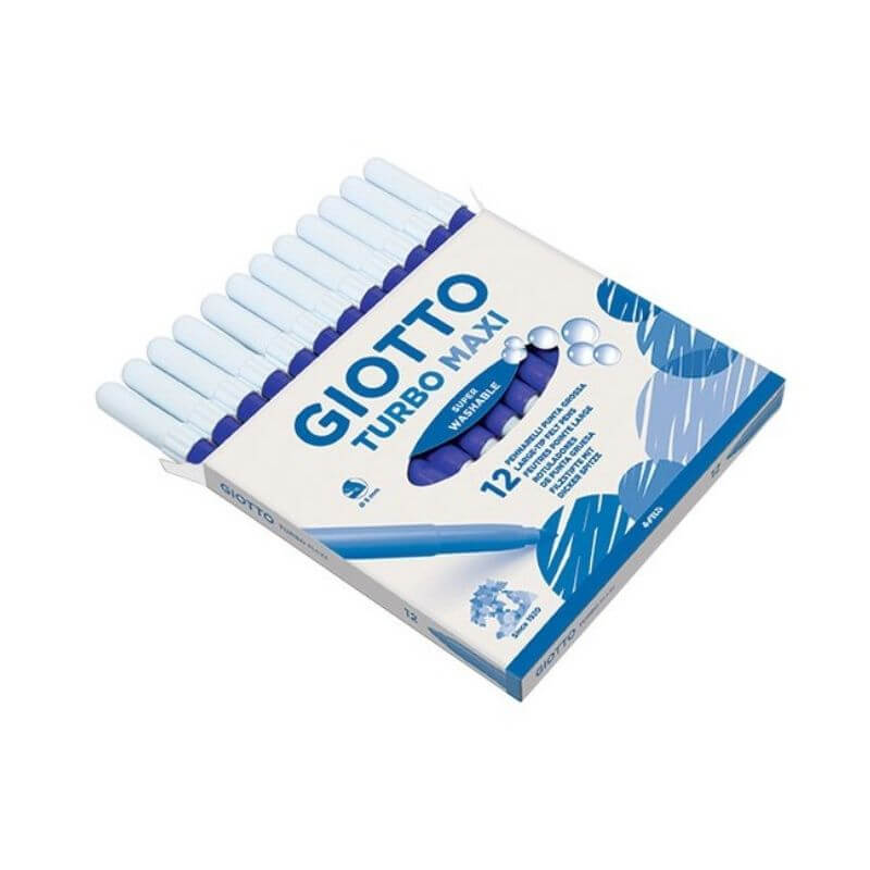 Pennarello Giotto Turbo Maxi Colore Blu Oltremare Confezione 12 Pezzi