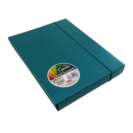 Cartelletta Garda 40 a 3 Lembi in Plastica PPL Dorso 4 cm con Elastico Formato 26x35 cm Sei Rota Colore Verde Acqua