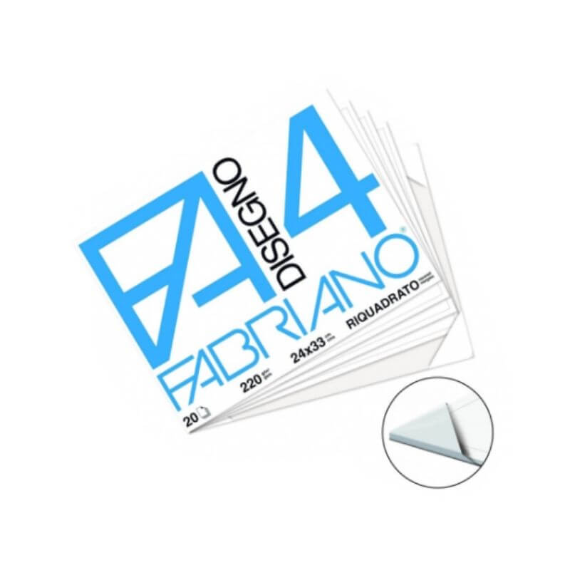 Blocco Fabriano F4 20 Fogli 220 g Colore Bianco