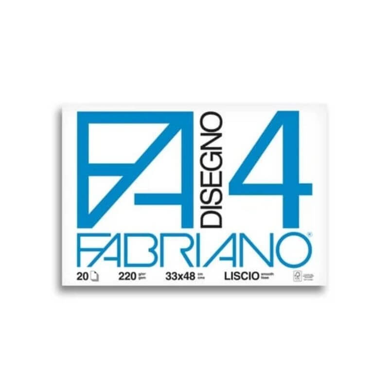 Blocco Fabriano F4 20 Fogli 220 g Colore Bianco