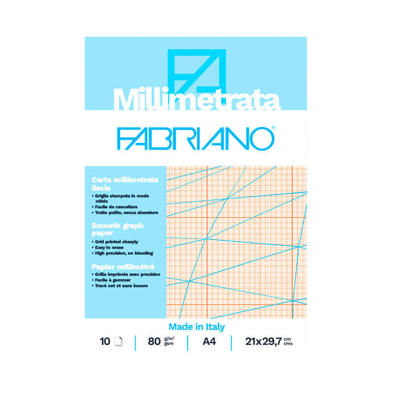 8001348213093 | Blocco Carta Millimetrata Fabriano 21 x 29 cm 10 Fogli - Cartonlineitalia.it