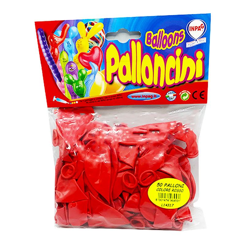Palloncini Colore Rosso Confezione da 50