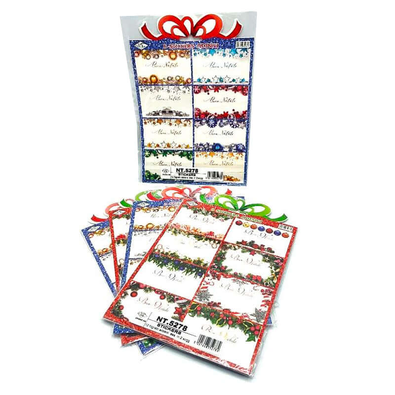 Segnapacchi Adesivi 2 Fogli da 8 Etichette Fantasie Nalizie Assortite