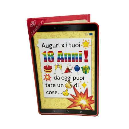 Biglietto Auguri Compleanno 18 Anni Emoji con Busta Formato 12x17 cm