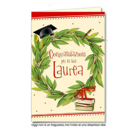 Biglietto Auguri Congratulazioni per la tua Laurea con Busta Formato 12 x 17 cm