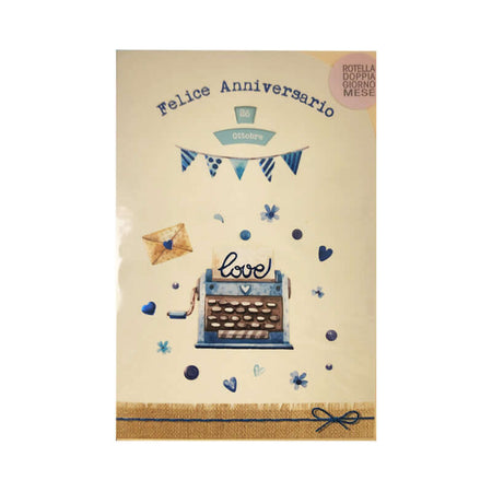 Biglietto Auguri Anniversario con Rotella Doppia Giorno e Mese e con Busta Formato 12x17 cm