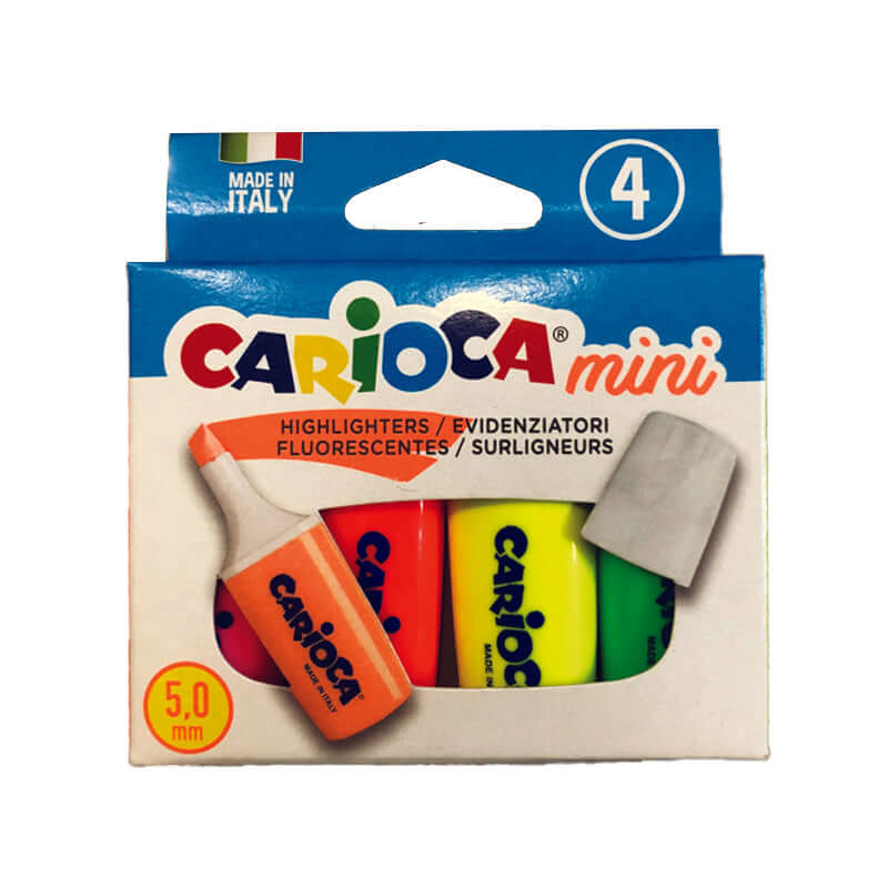 Evidenziatore Carioca Mini Colori Assortiti Confezione 4 Pezzi