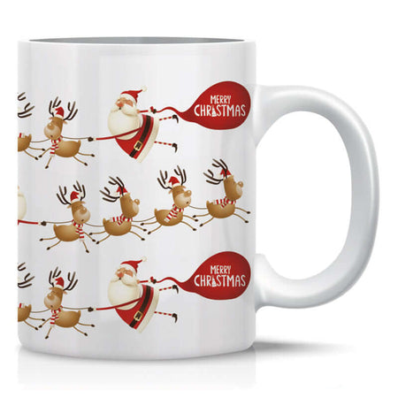 Tazza Mug Natalizia Soggetto Babbo Natale e Renne