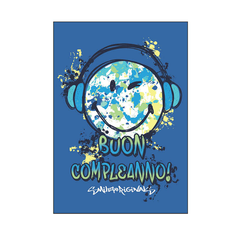 Biglietto Auguri Compleanno Smile SMILEY WORLD Verniciatura UV Buon Compleanno con Busta Formato 12 x 17 cm