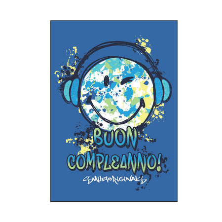 Biglietto Auguri Compleanno Smile SMILEY WORLD Verniciatura UV Buon Compleanno con Busta Formato 12 x 17 cm