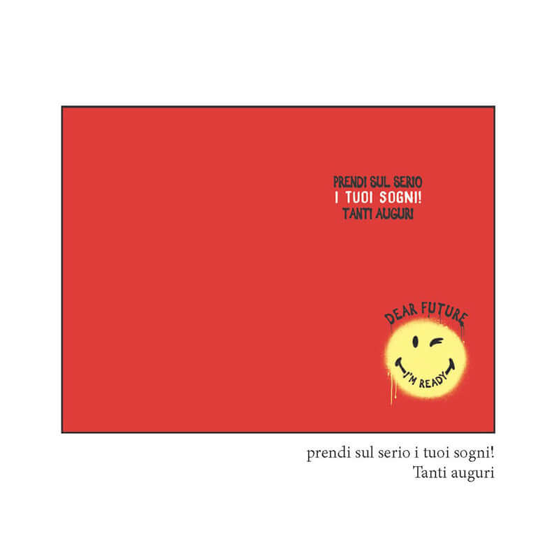 Biglietto Auguri Smile SMILEY WORLD con Glitter Dear Future I'm Ready con Busta Formato 12 x 17 cm